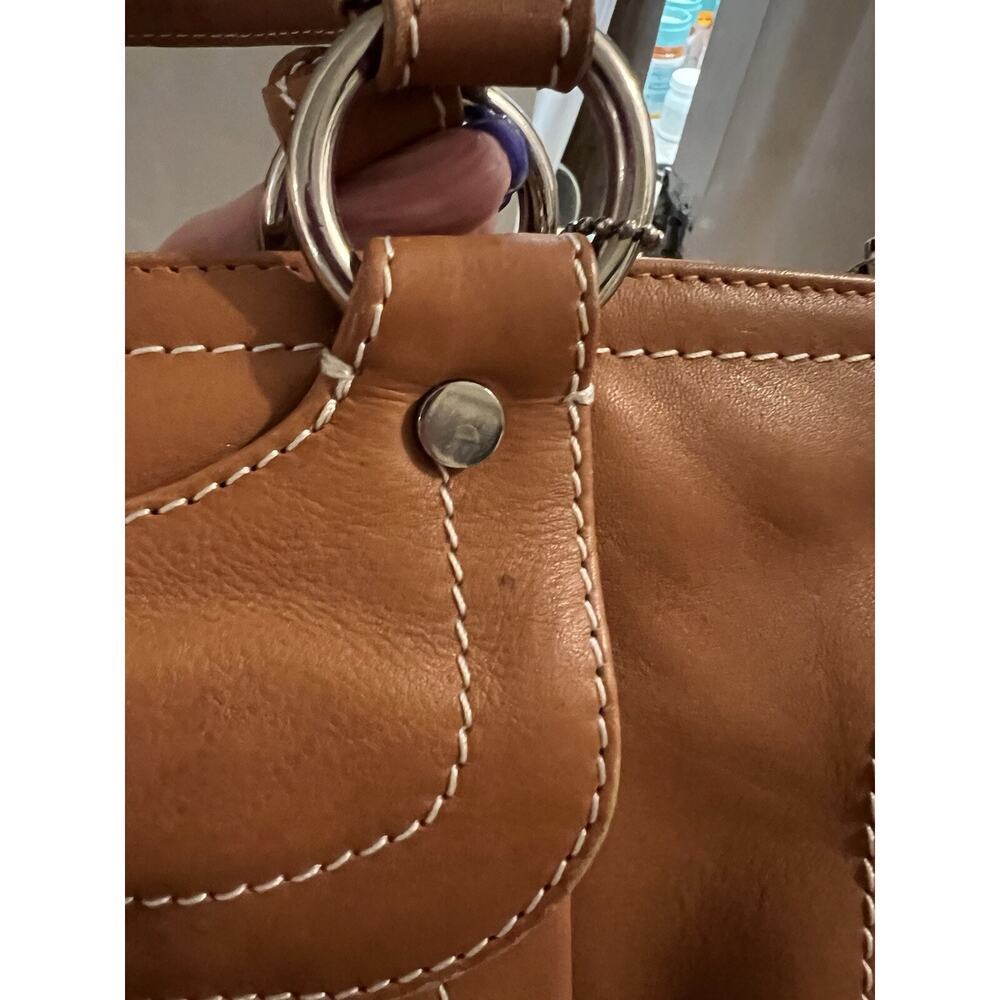 Lilo Collections Brown Leather Equestrian Tote Bag 12 X 7 X 3.5 - Picture 11 of 15